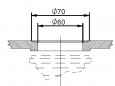 Colador de cesta que ahorra espacio para el fregadero con agujero de 60 mm, con rebosadero rectangular