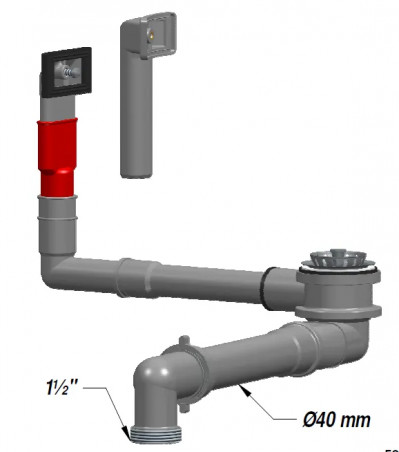 Tapón de fregadero automático con rebosadero rectangular y pulsador cromado