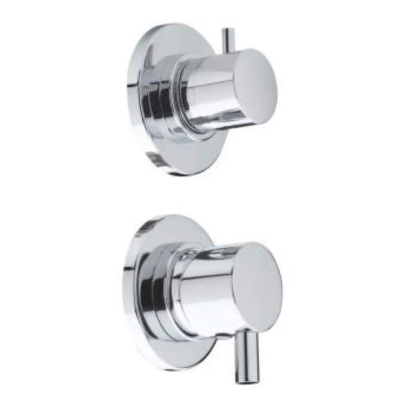 Chrome shower enclosure mixer with 3 functions