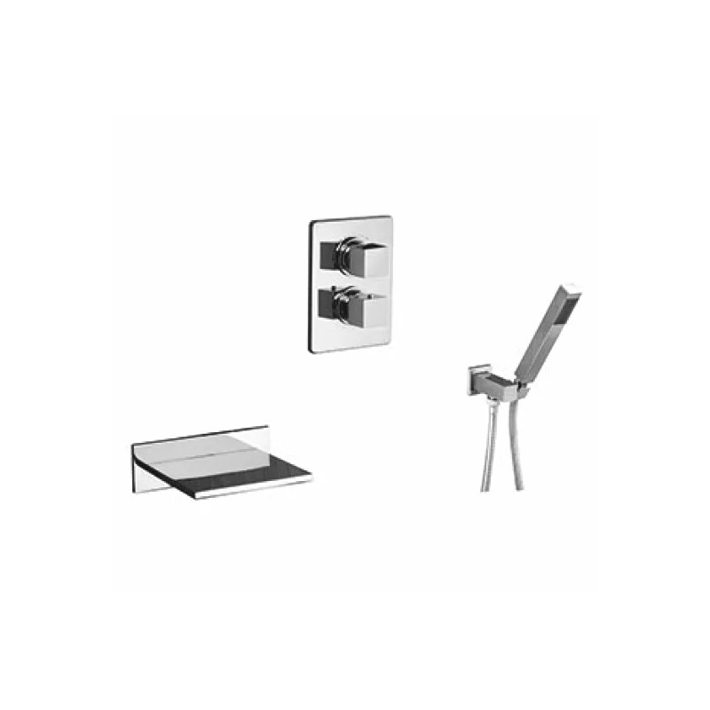 DAX SQUARE wall-mounted thermostatic bath and shower unit