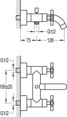 Bath and shower mixer TUBOS