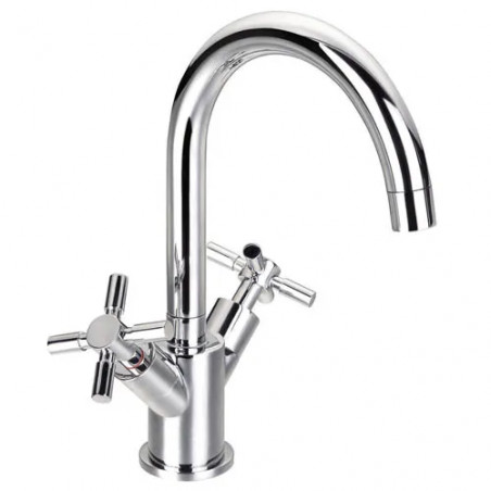 Tiffany Sink Mixer: Swivel spout, satin nickel