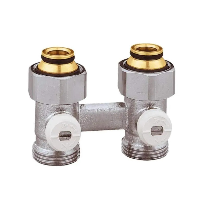 Double H valve, straight, for radiators with Eurocone