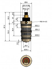 Thermostatkartusche 3/4 für Unterputz HYDROTUBE FROMAC