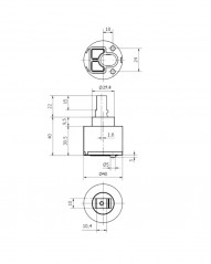 Cartouche de mitigeur basse, diamètre 40 mm