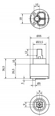 Cartouche standard basse 35 mm