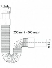 Acoplamiento flexible MODULOFLEX 33x42 tuerca, 32mm macho, 350 a 800mm