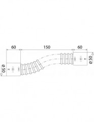 FITOFLEX flexible armoured connector 270mm, female 50mm, to glue