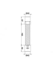 FITOFLEX 260mm reinforced flexible coupling, 40mm male female, to be glued