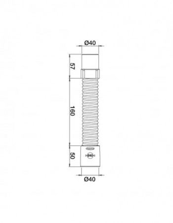 FITOFLEX 260mm raccordo per tubo rinforzato, maschio femmina 40mm, per l'incollaggio