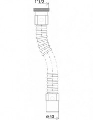 Raccordo per tubo flessibile rinforzato FITOFLEX 750mm, dado 40x49, da incollare