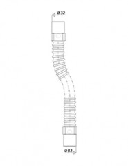 FITOFLEX 750mm reinforced flexible coupling, male 32mm, to be glued