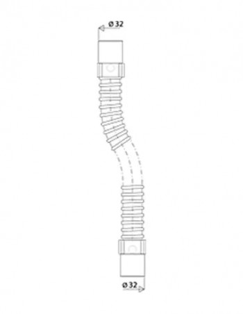 FITOFLEX 750mm reinforced flexible coupling, male 32mm, to be glued