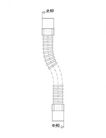 FITOFLEX reinforced flexible coupling 750mm, male 40mm, to glue