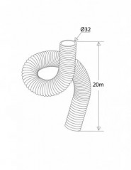 Tubo grigio rinforzato in PVC, diametro 32mm - bobina da 20M.