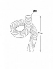 Grauer, armierter PVC-Schlauch, Durchmesser 38mm - 20M-Krone.