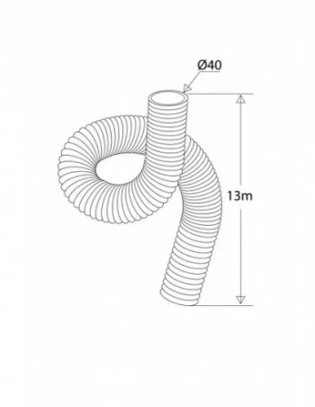 Grauer, armierter PVC-Schlauch, Durchmesser 38mm - 20M-Krone.