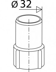 Tapón de PVC para pegar, 32mm macho, para manguera FITOFLEX