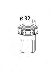 PVC end cap with nut and conical seal, 32mm, for FITOFLEX hose