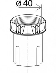 PVC-Endstück mit Mutter und konischer Dichtung, 40mm, für FITOFLEX-Schlauch