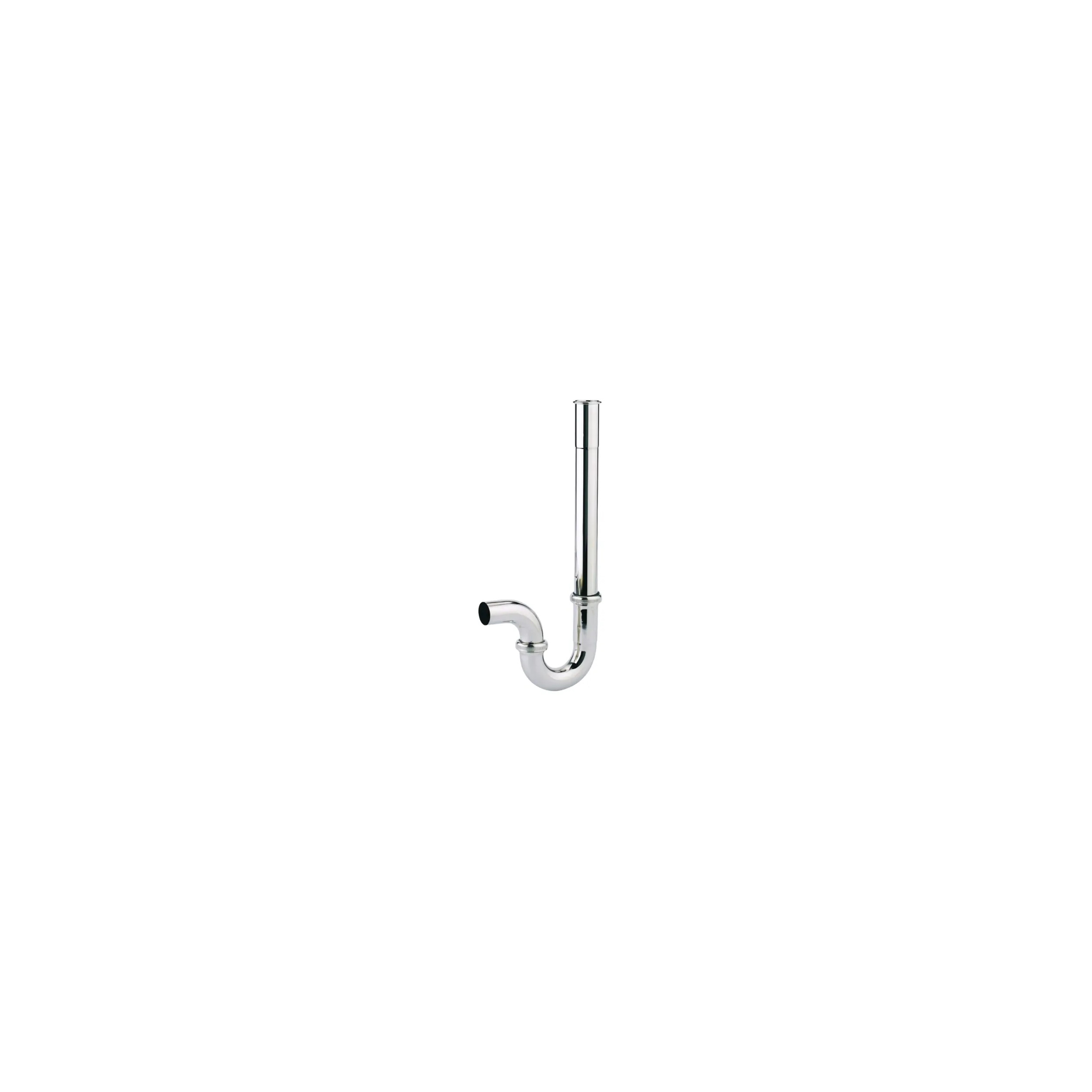 Siphon for washing machine, single, brass, chrome, 32mm, horizontal