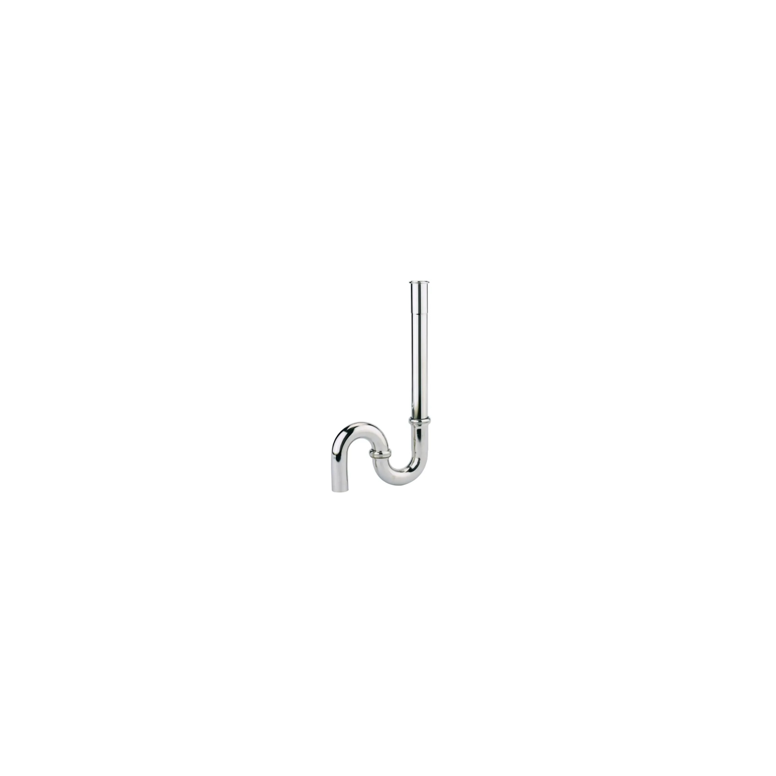 Siphon for washing machine, single, brass, chrome, 32mm, vertical