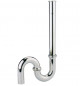 Siphon for washing machine, single, brass, chrome, 32mm, vertical