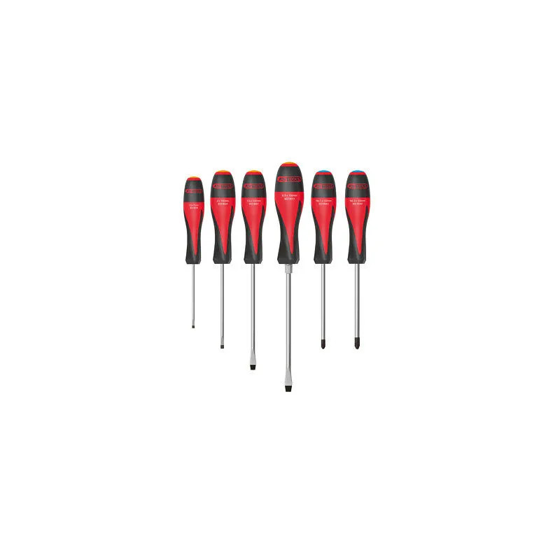 Set of 6 Flat and Pozidriv Screwdrivers