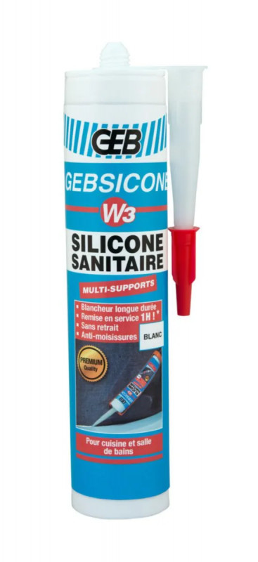 Cartouche silicone W3 280ml, à séchage rapide, blanc