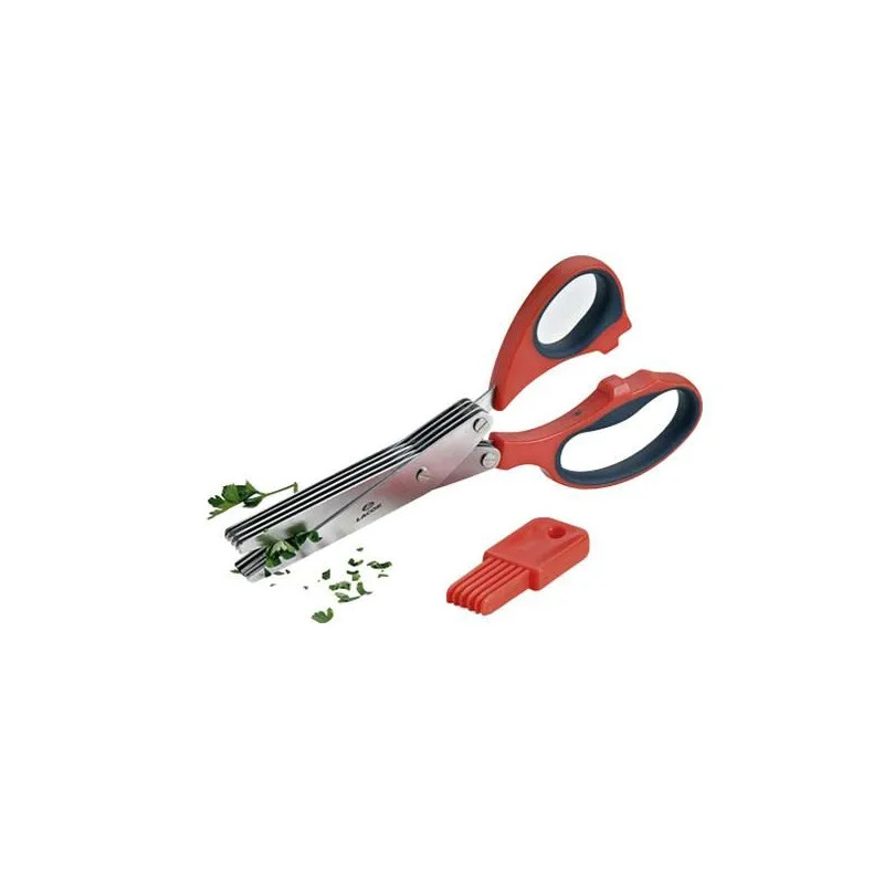 5-blade kitchen scissors with cleaning brush