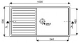 Sink 100x50, drainer on the left