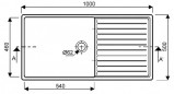 Evier 100x50, égouttoir à droite