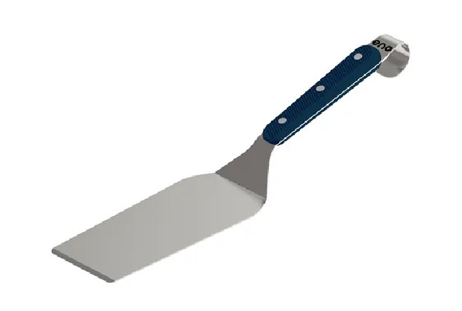 Extended stainless steel spatula