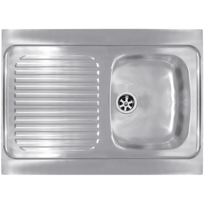 Lavello in acciaio inox 1 vasca 1 sgocciolatoio 900x600