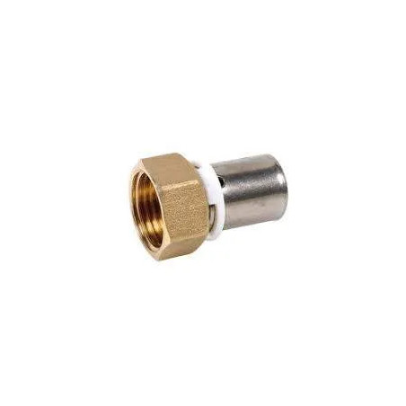 Brass multi-layer fitting with female swivel nut 20x27/20mm, lead-free