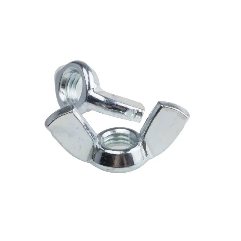 Wing nut in galvanized steel, diameter 4 mm, 7 pieces.