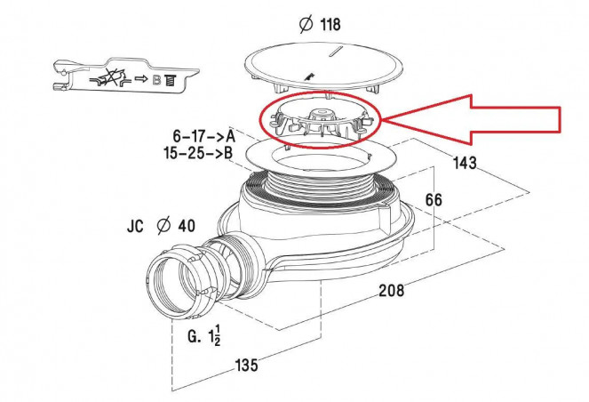 Bung cup for receiver: D.90