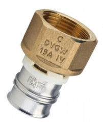 Fixed brass multilayer female fitting 26x34/26mm without lead