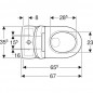 Paquete de WC de pie GEBERITRenova, salida horizontal, asiento estándar