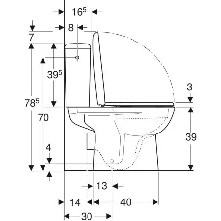 Pack WC DITO 2 sortie horizontale - abattant standard 