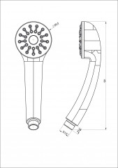 Eco single jet shower, diameter 70 mm anti-limestone