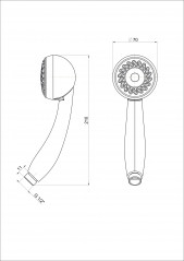 Eco two-jet shower, diameter 70 mm anti-limestone