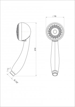 Doccia Eco a due getti, diametro 70 mm anticalcare