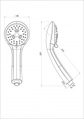 Doccia Eco a tre getti, diametro 90 mm anticalcare