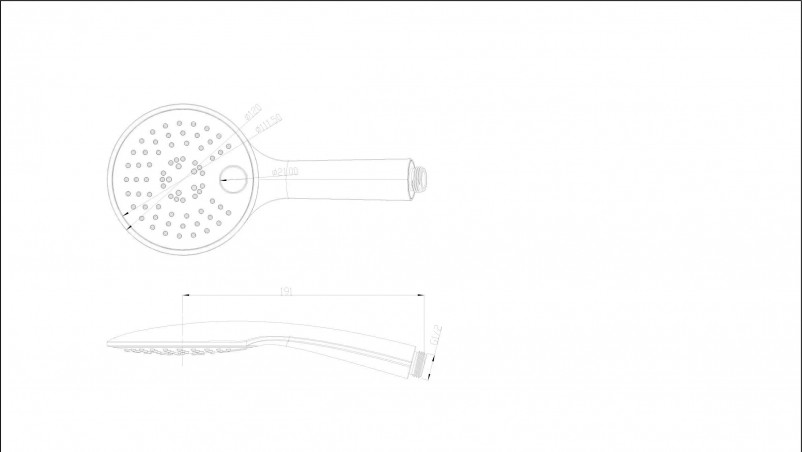 AirFresh 3 jets shower, diameter 120mm anti-limestone