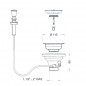 Single sink drain diameter 90mm, automatic, with handle