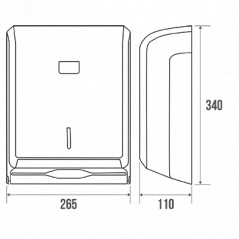 Dispensador de toallas de papel en ABS blanco y gris