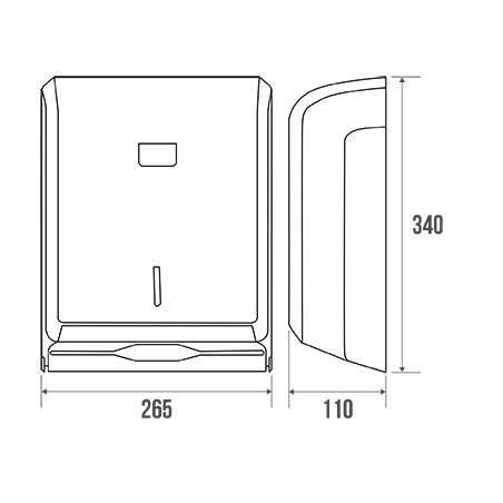 Dispensador de toallas de papel en ABS blanco y gris