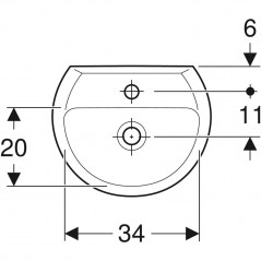 Hand wash basin Bastia 45 cm x 32 cm