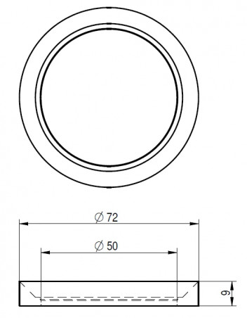 Joint noir 00285B pour bonde d'évier, 72x50x9 mm